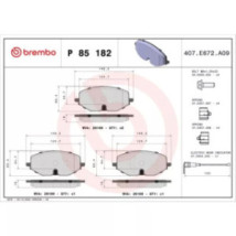 Bremsbelagsatz BREMBO P 85 182, Vorne
